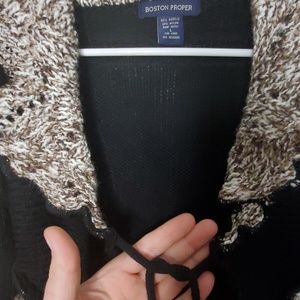 Boston Proper Sweaters - Boston Proper Black/Tan/Ivory Tie Cardigan Boston Proper Sweaters - Boston Proper Black/Tan/Ivory Tie Cardigan